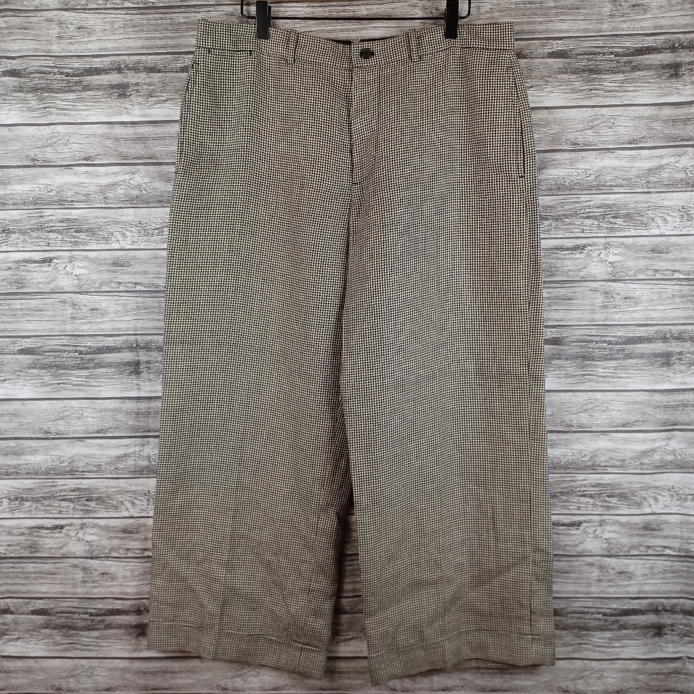 Ralph Lauren Houndstooth Wide Leg Pants Women's Size 12